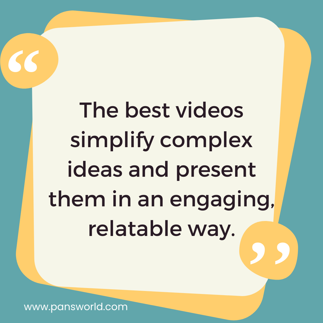 The best videos simplify complex ideas and present them in an engaging, relatable way. The best videos simplify complex ideas and present them in an engaging, relatable way.