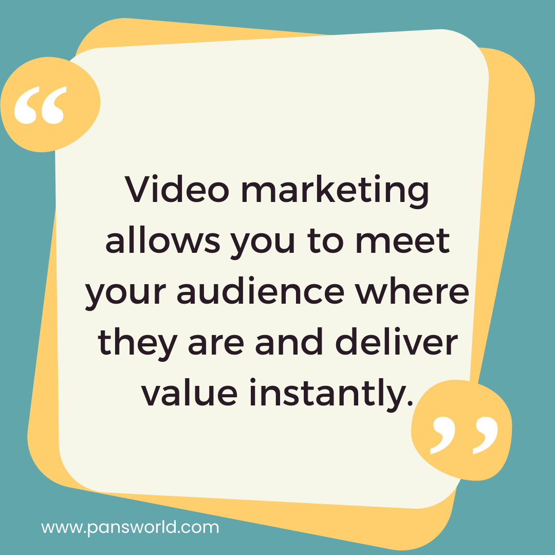 Video marketing allows you to meet your audience where they are and deliver value instantly. Video marketing allows you to meet your audience where they are and deliver value instantly.